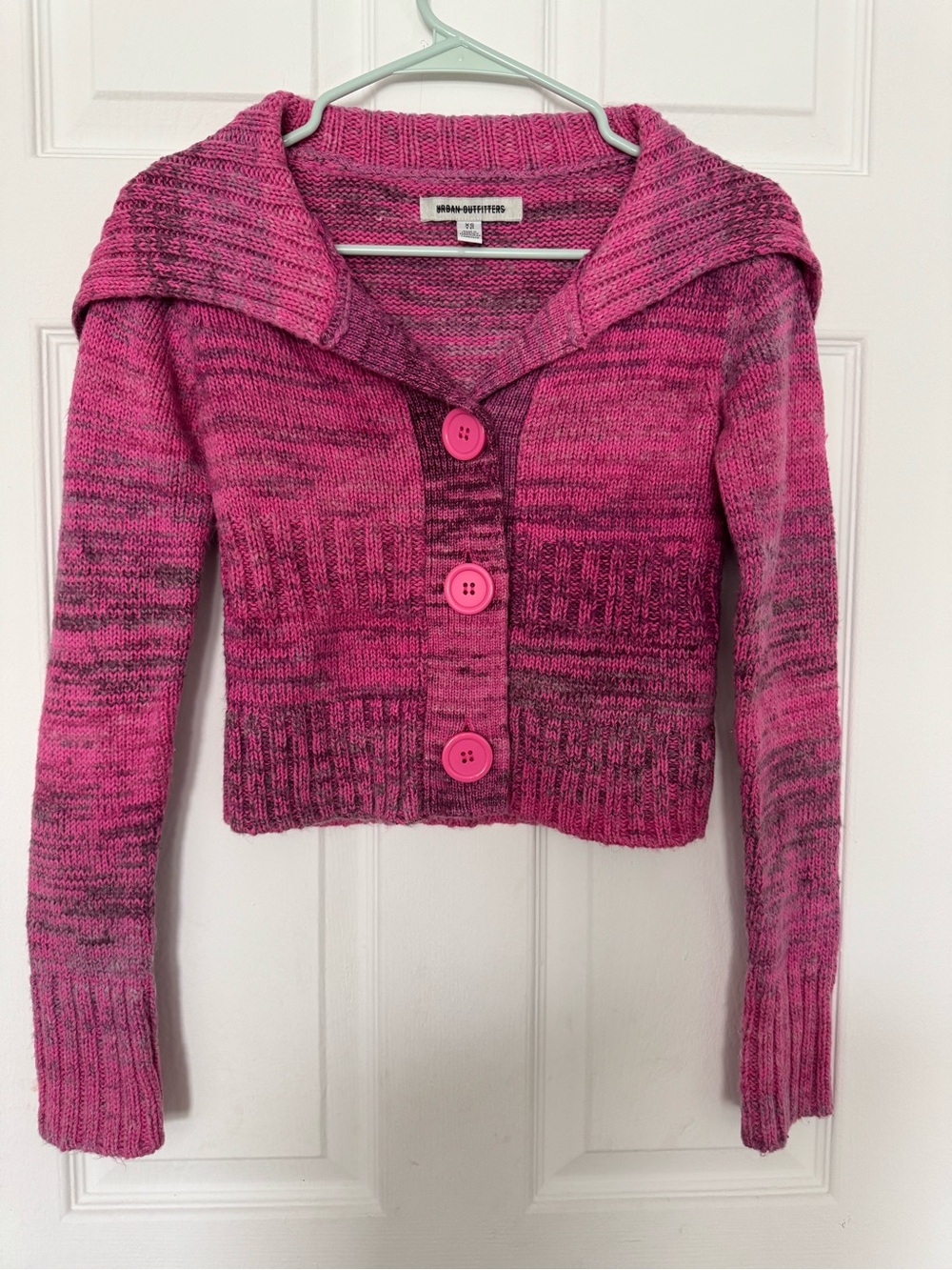 Y2k Urban Outfitters Pink Marled Button-Front Sweater